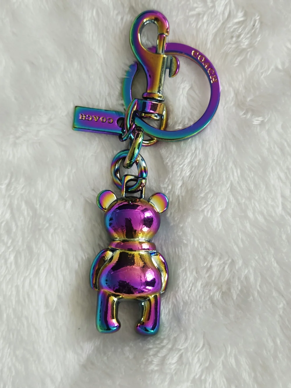 C Logo Iridescent Rainbow Bear Keychain Frankenstein Teddy Bear Bag Charm